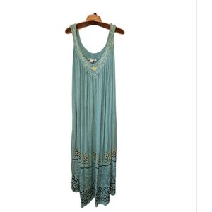 Cute Options SEAFOAM Green Maxi Lace Boho Romantic Cottagecore Dress One size